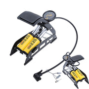 Trade Shop - Gonfiatore Pompa A Pedale Manometro A 2 Cilindri Bici Auto Moto 10 Bar 160 Psi -