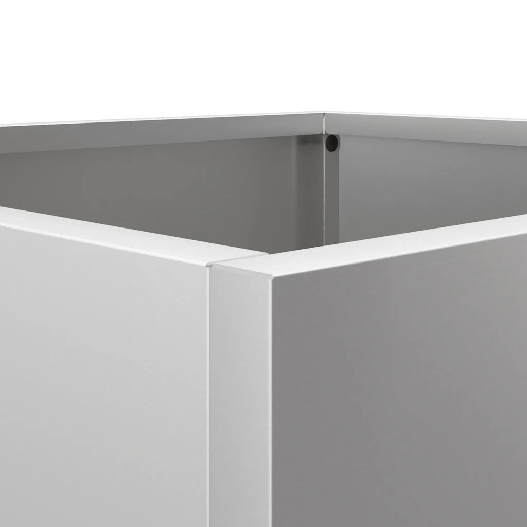 Fioriera-Vaso-Contenitore per Piante Argento 32x29x75 cm in Acciaio Zincato