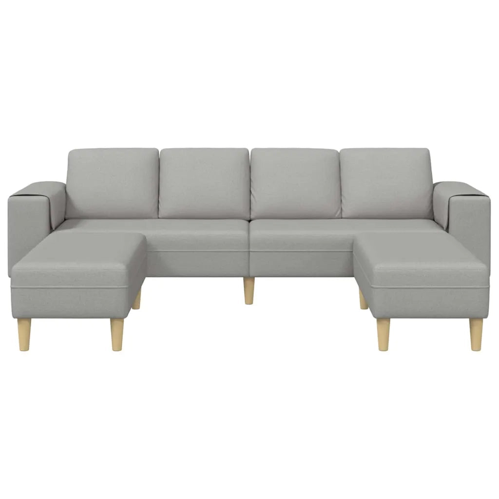 Set di divani 3 pcs Grigio nuvola Tessuto