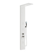 COLONNA PANNELLO DOCCIA IN ACCIAIO INOX BIANCO LUCIDO CON DOCCETTA,FLESSIBILE E GETTI ORIZZONTALI MA - BIANCO LUCIDO  - AER