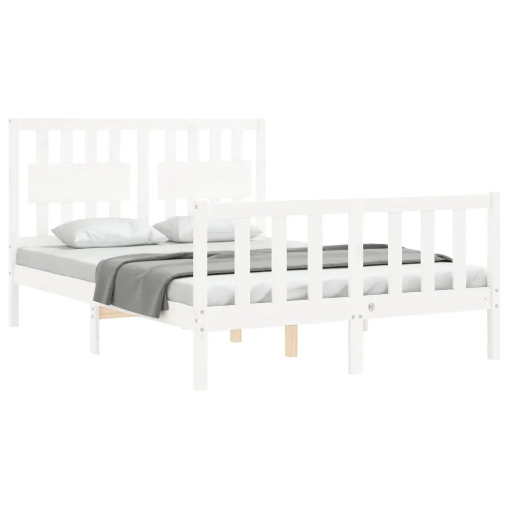 Giroletto senza Materasso-Struttura Letto Bianco 120x200 cm Legno Massello Pino 183689