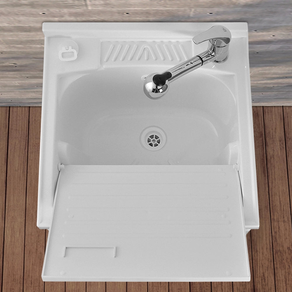 Mobile Lavatoio in Kit 60x60 cm con Vasca colore Bianco in Resina
