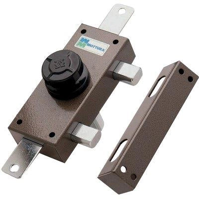 SERRATURA LEGNO APPLICARE 34329 MOTTURA  C.POMPA M2 + POMO TRIPLICE E.MM 30
