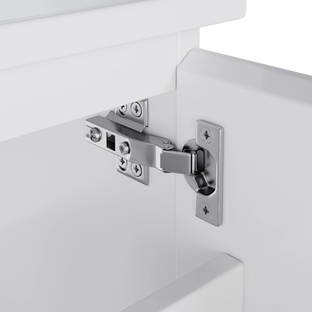 Mobile sottolavabo con lavabo in ceramica, LED con sensore radar, 2 cassetti e 1 vano, bianco 91 × 46,5 × 50,5 cm