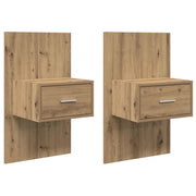 Set di 2 Comodini | Armadio da Notte | Mobiletto da notte Rovere artigianale 50 x 32,5 x 80cm