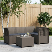 Divano da giardino 4 posti con cuscini aspetto rattan PP 3444013