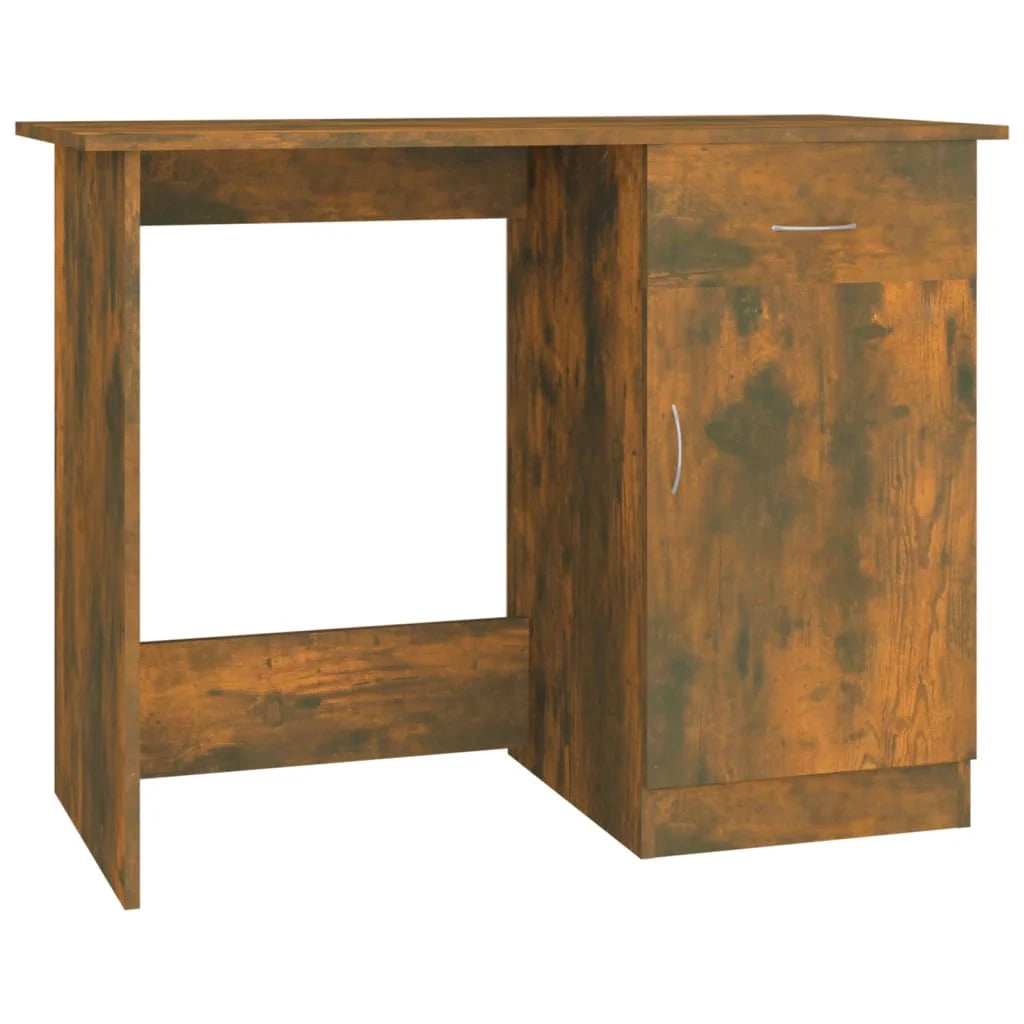Scrivania da ufficio postazione di lavoro mobile per computer studio rovere affumicato 100 x 50 x 76 cm legno ingegnerizzato marrone 02_0023565
