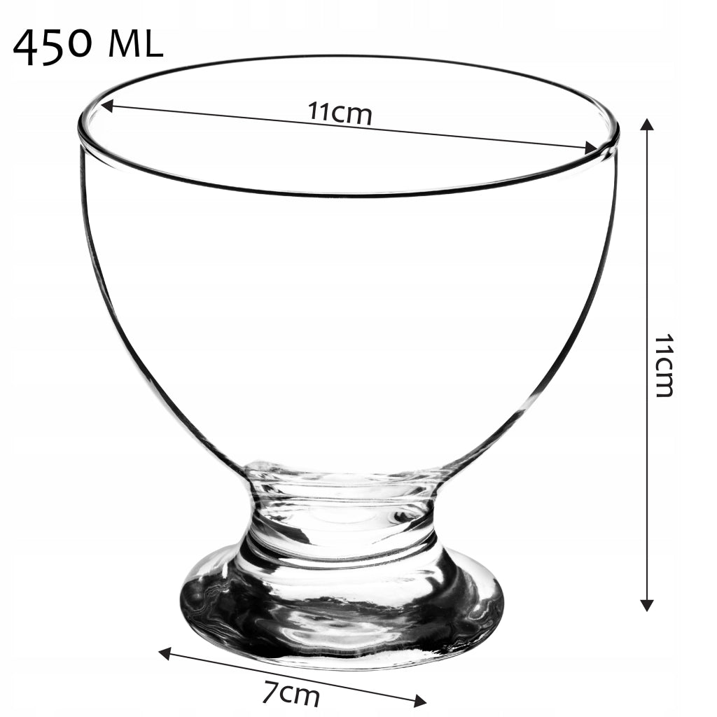 Coppette da dessert per gelato KADAX da 450 ml in vetro, confezione da 12 pezzi