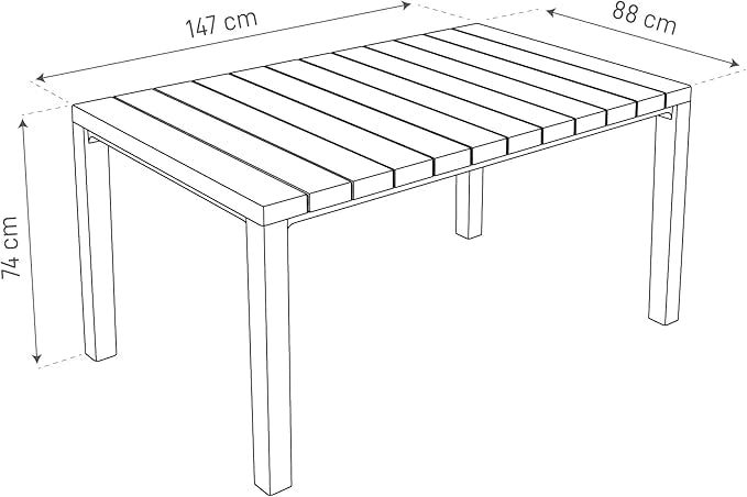 Tavolo da Giardino in Resina Antracite Davide 147 x 88 x 74 cm Toomax