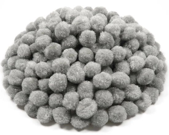 Pomponi 300 pezzi - Palla soffice - Decorazione grigia - Pomponi per hobby - Artigianato da fai da te - Decorazione per compleanni - Pomponi da cucito