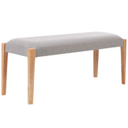 Panchina per corridoio legno chiaro  seduta imbottita  cuscino in poliestere grigio chiaro design classico retrò rettangolare