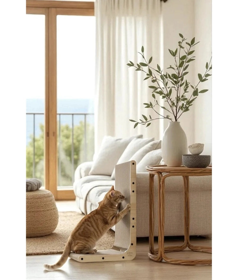 Tiragraffi per gatti LITORAL a forma di L stabile con doppio utilizzo 68 x 42 x 29 cm