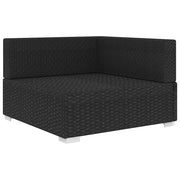 Sedia da giardino-Poltrona Modulare ad Angolo 1 pz con Cuscini in Polyrattan Nero 380162