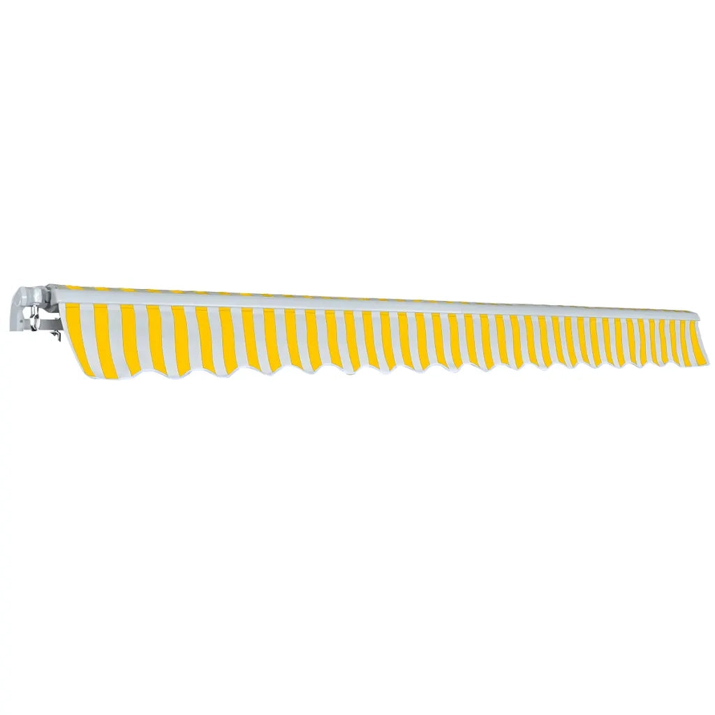 Tenda da Sole | Tenda parasole Pieghevole Manuale 400 cm Giallo/Bianco