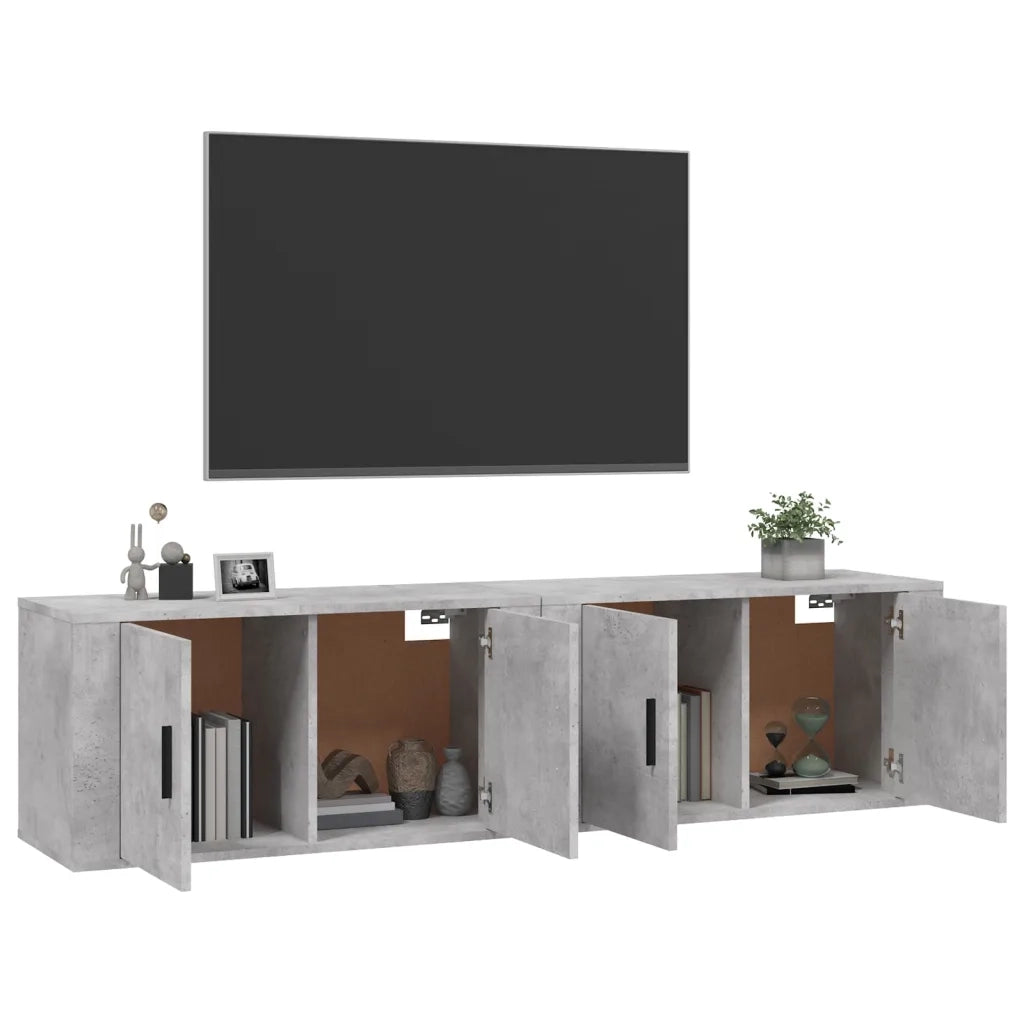 Mobili Porta TV a Parete 2 pz Grigio Cemento 80x34,5x40 cm 3188354