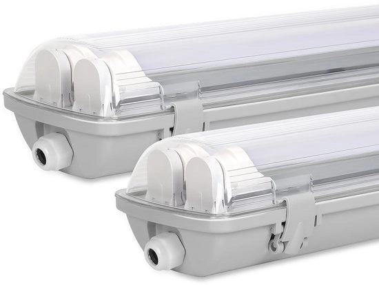 Doppio LED TL Striscia LED Acquaproof per Bucia LED T8, Striscia LED IP65, 150 cm, 2 x 24W, Bianco Neutro