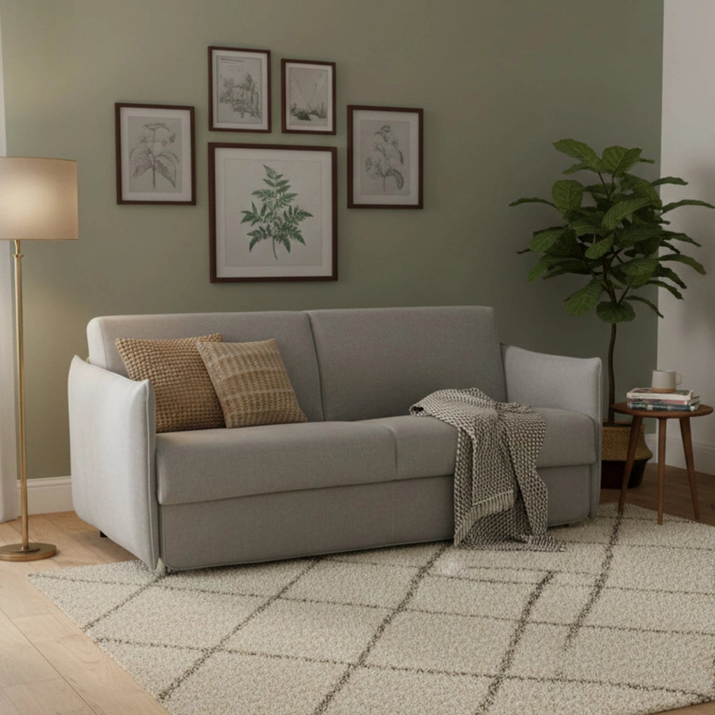 Trovo, Divano Letto 2 Posti Sfoderabile Made in Italy, 180x95 cm Grigio