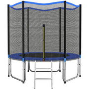 Trampolino Ø305x248 cm con Rete di Protezione e Scaletta per Esterni in Acciaio e PP Blu