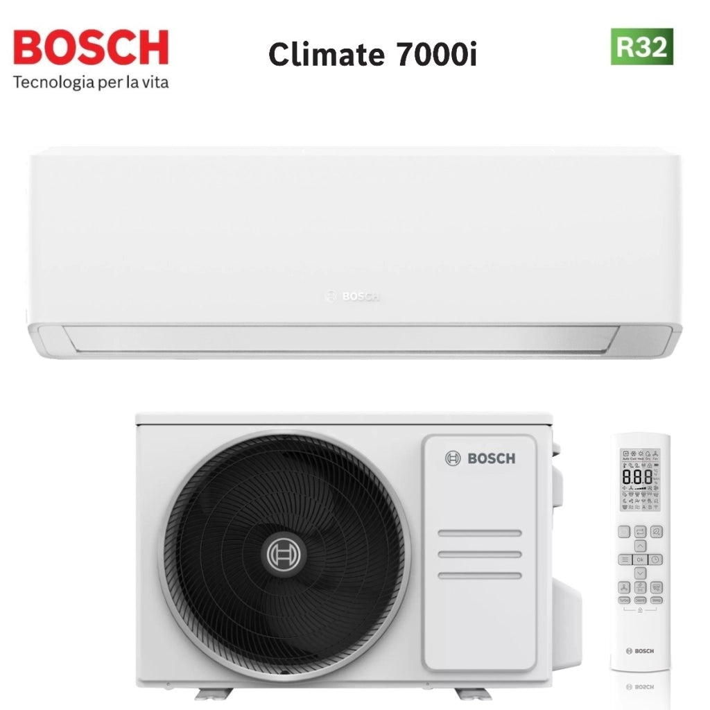 Condizionatore Bosch Climate 7000i White 12000 Btu CL7000I-SET 35 E R-32 Wi-Fi Integrato