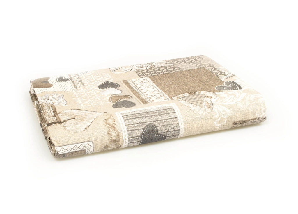 Telo Arredo Granfoulard Copritutto Cotone Made Italy Vari Disegni Arredatutto Copriletto Multiuso - 1 Piazza - Margot Beige