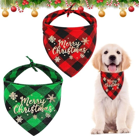 Accessori per cani - Bandana - 2 pezzi - Abbigliamento per cani - Accessori per cani - Stoffa di cotone - Leggero e lavabile