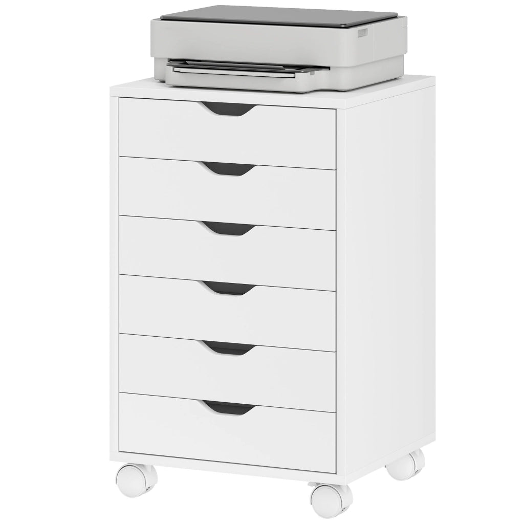Cassettiera con Ruote ¨C zephmum ¨C 6 Cassetti Bianco