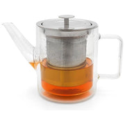 Bredemeijer 165024 Duo San Remo Teiera in Vetro Borosilicato a Doppia Parete 1 L con Filtro in Acciaio Inox colore Trasparente