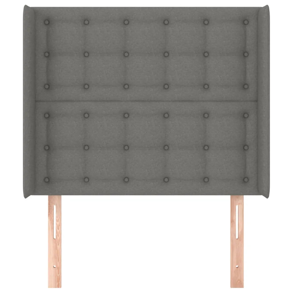 Testiera | Testata ad Orecchio Grigio Scuro 83x16x118/128 cm in Tessuto