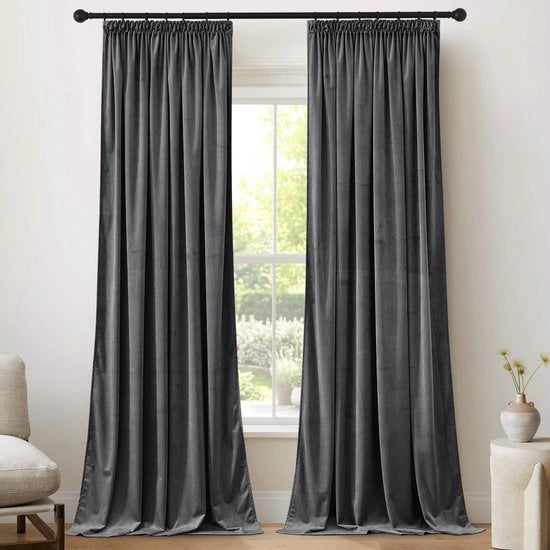 Verduisteranti Flussi in Velluto 300 g/m2 - 2 Pezzi - Pieghevoli - 132x240cm - Soffici e Caldi