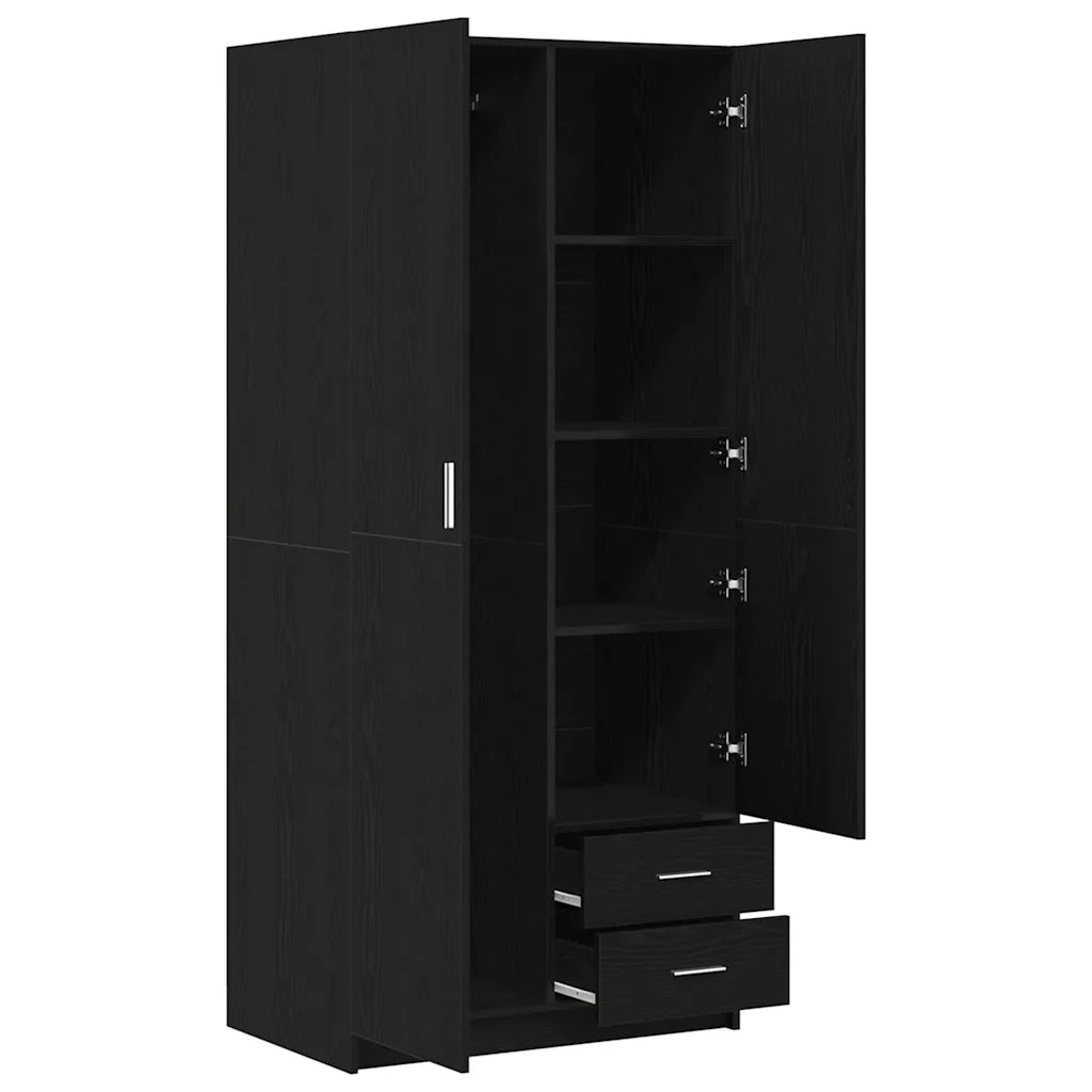 Guardaroba Rovere Nero 80 x 52 x 180 cm Legno multistrato