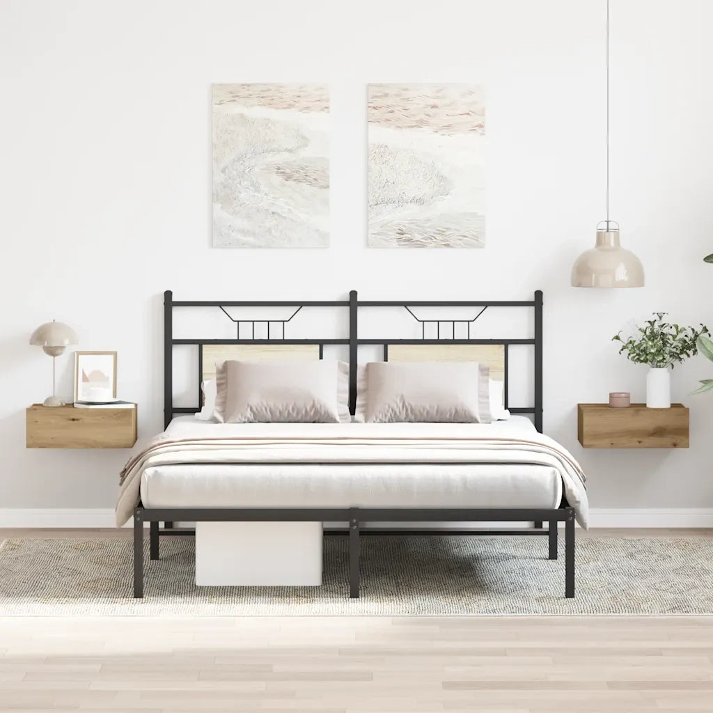 Comodini Pensili 2pz Rovere Artigianale 40x30x15 cm Truciolato 861122