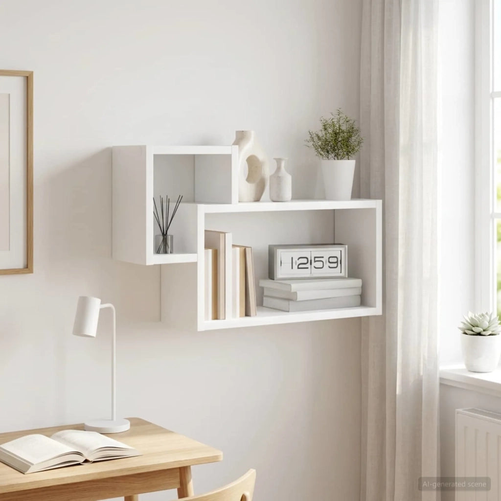 Scaffale da parete A parete Bianco 55 x 15 x 35 cm 8012108