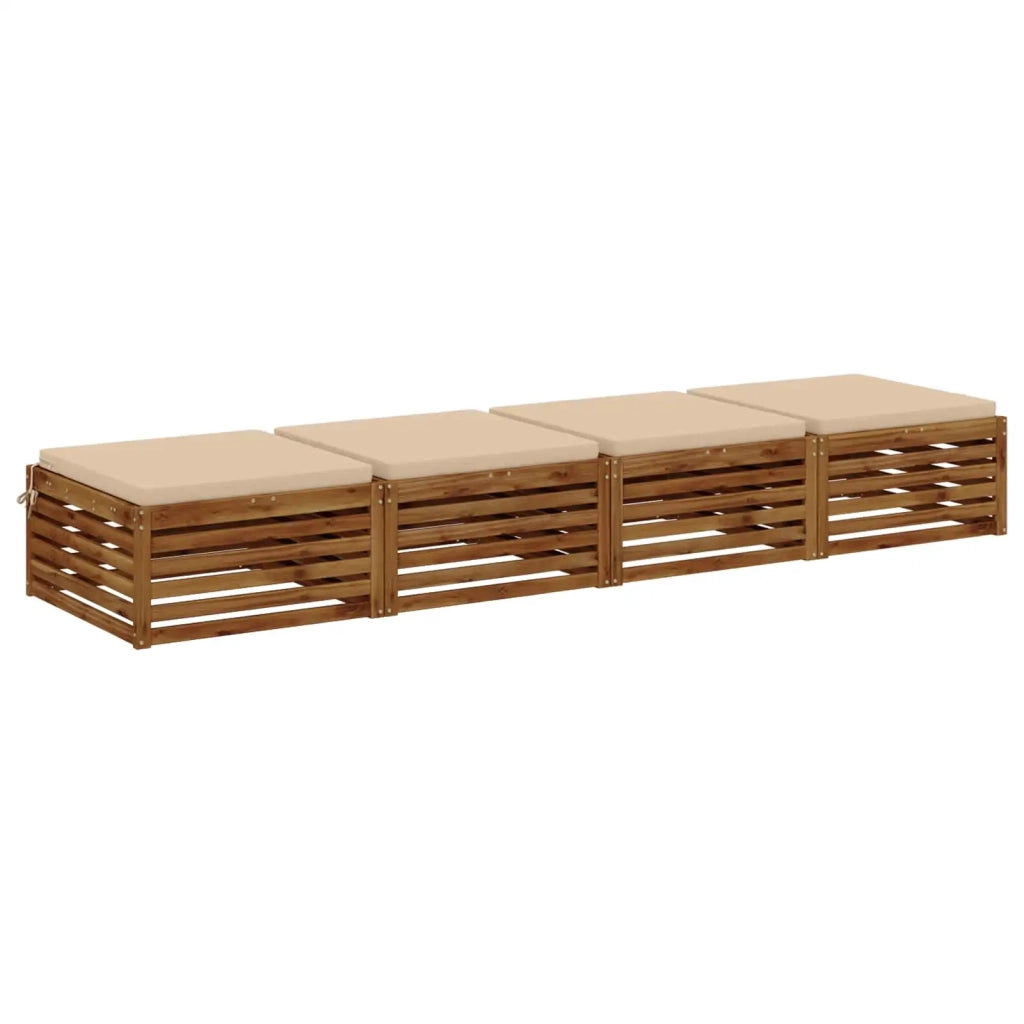 Cuscini per Sedia in 4 Pezzi SOEST 4 pz 100% Poliestere Crema 944840