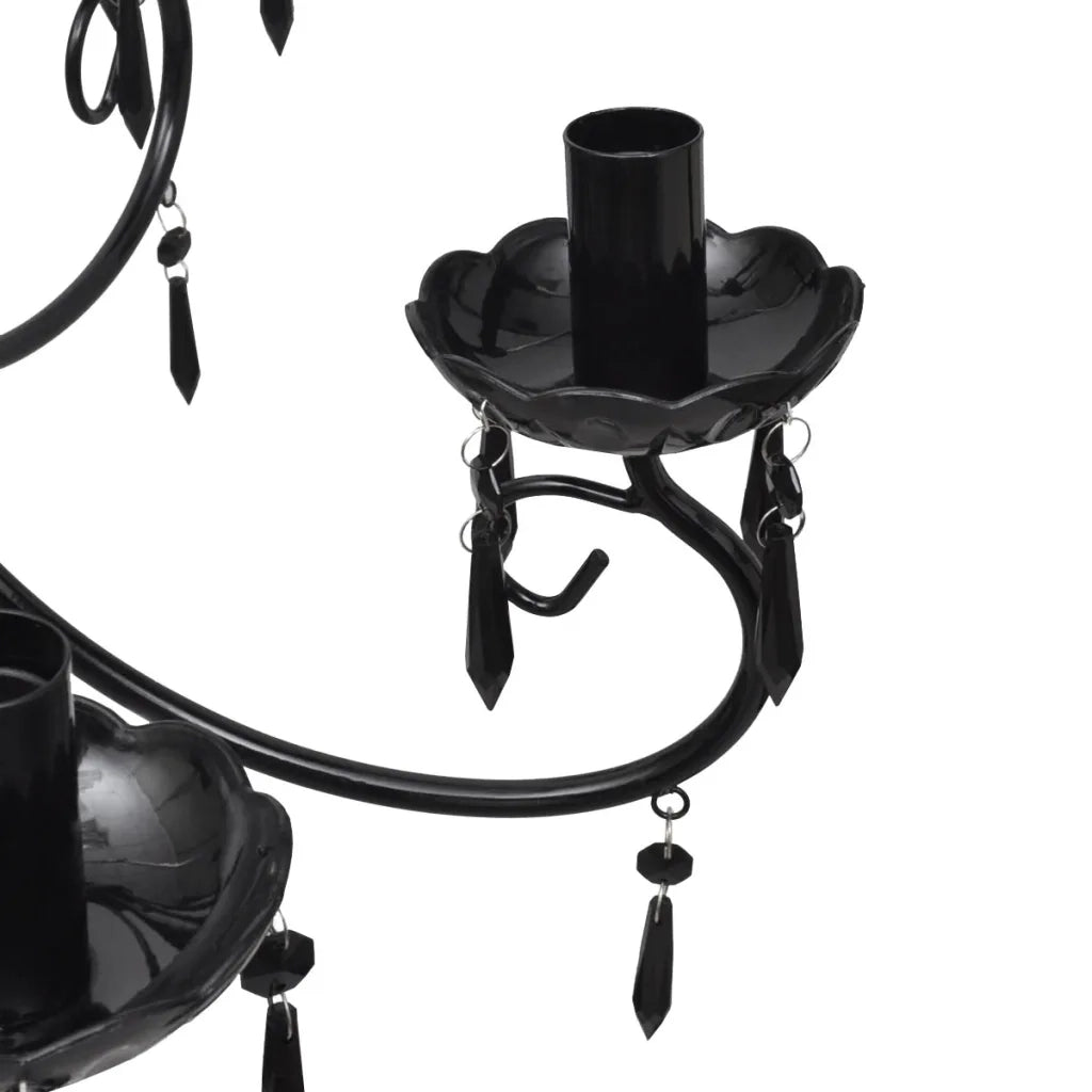 Lampada da Soffitto Pendente Elegante Nera 6 Portalampade CFW1256913