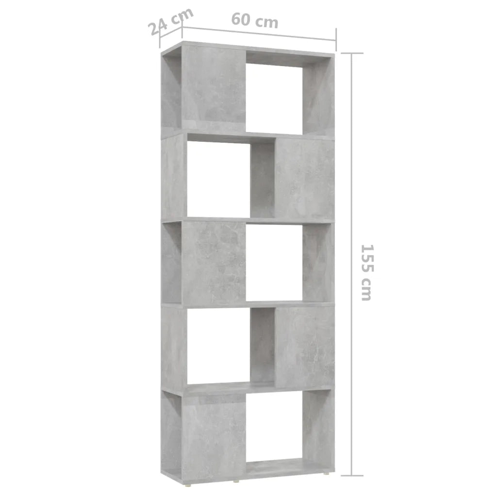 Libreria/Divisorio Grigio Cemento 60x24x155 cm