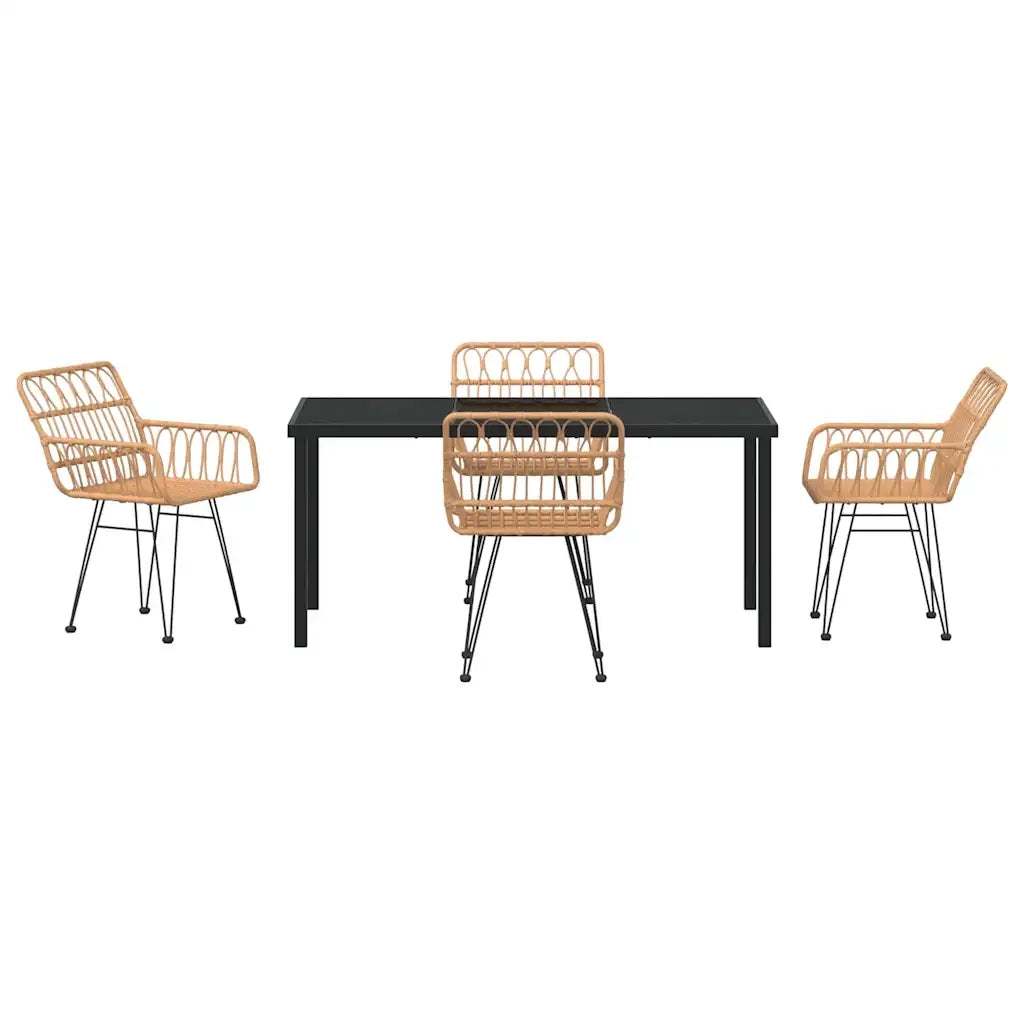 Set da Pranzo per Giardino 5 pcs Marrone 3379180