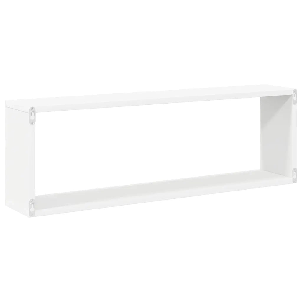 Mensole Parete a Cubo 2pz Bianco 80x15x26,5cm Legno Multistrato