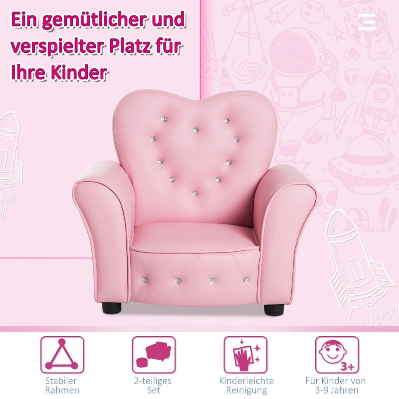 POLTRONA per bambini 59 x 41,5 x 49 cm PVC rosa