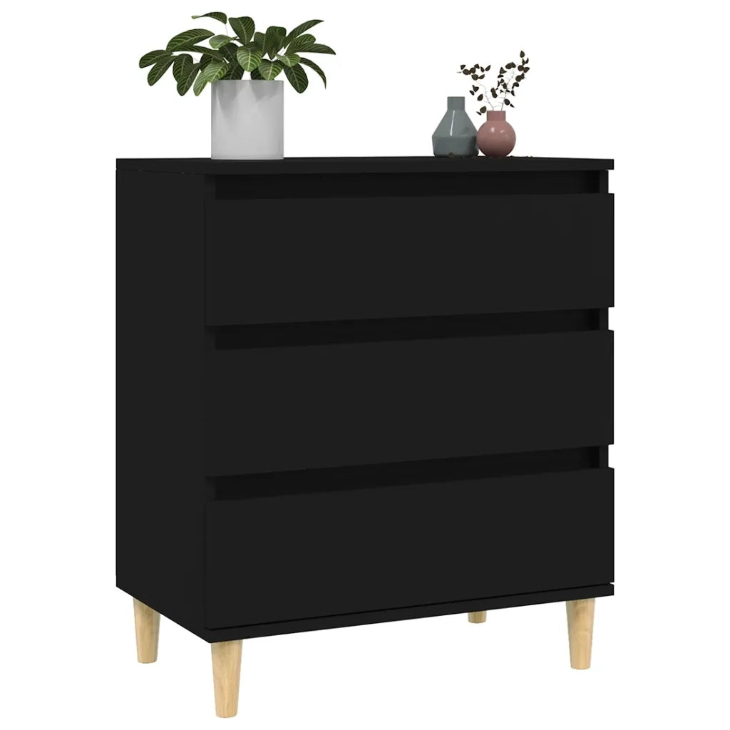 Credenza Nero 60x35x70 cm in Legno Multistrato 823041