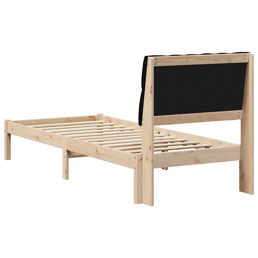 Letto con Testiera Rivestita con testiera Marrone 75 x 190 cm 878861