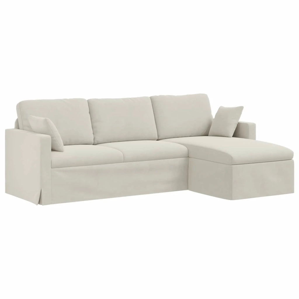 Divano Crema 228 x 134 x 80 cm Velluto 42024474