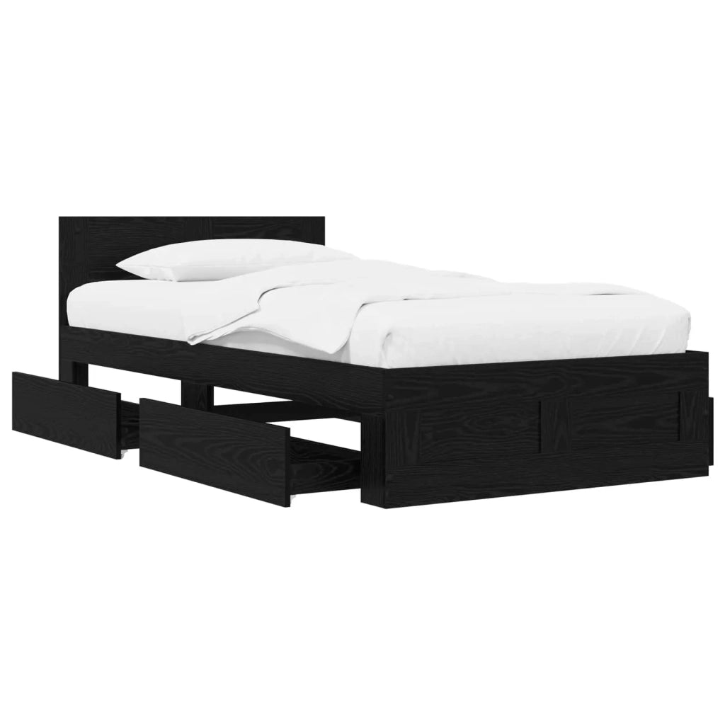 Struttura letto con testata Rovere Nero 80 x 200 cm 3429683