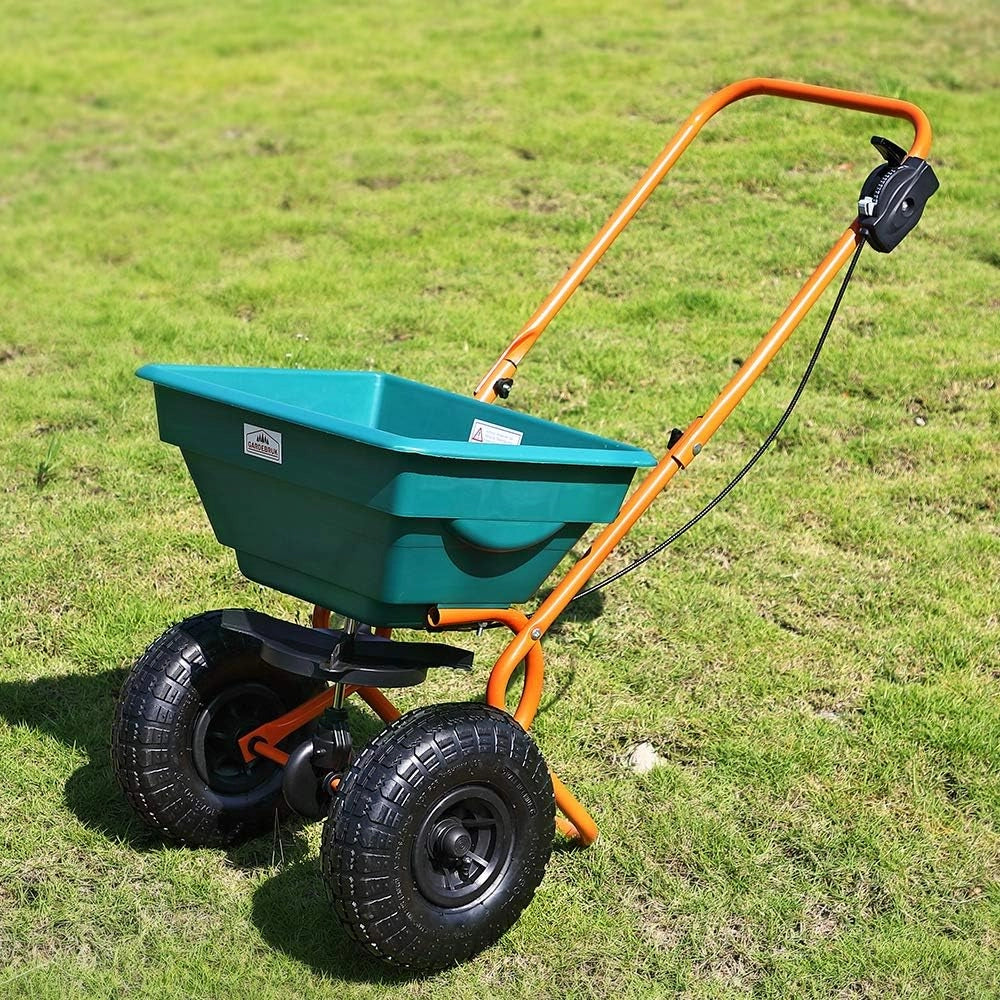 Carrello Spargitore 20L Pneumatici XXL Spandisabbia Spargisale Concimatore Spargisemi