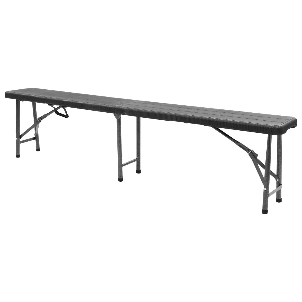 Panchine da Giardino Pieghevoli 2 pz 180 cm in HDPE Nere 48832