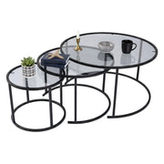 Rowan, Tavolino da Salotto Forma Circolare, 80x80x43h cm Nero