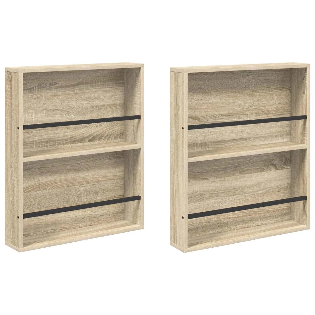 Scaffale per riviste 2 pcs Rovere Sonoma 60 x 12 x 70 cm