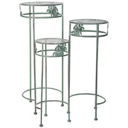 Supporto vasi verde 3 pezzi 28x28x69-24x24x59-20x20x49h cm