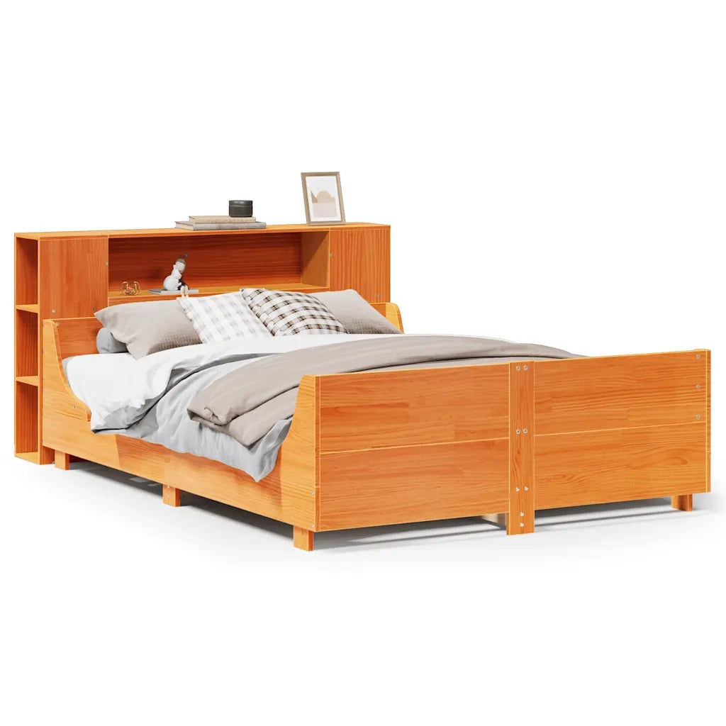 Letto senza Materasso Marrone Cera 140x190 cm in Legno di Pino 3323775