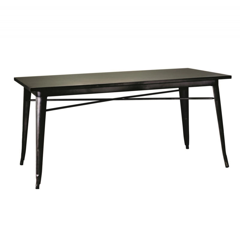 Tavolo top ferro bristol cm 160x80h76 marrone
