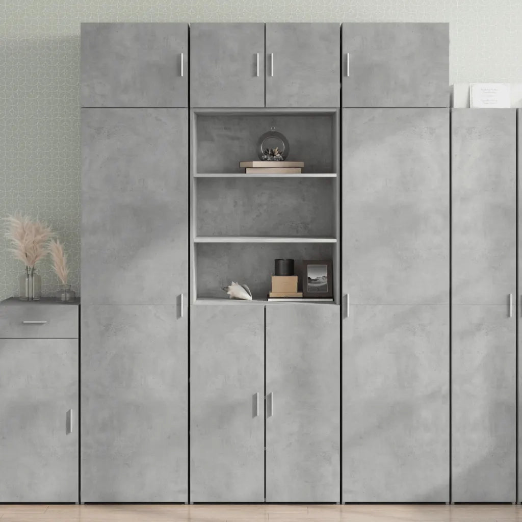 Credenza | Madia | Buffet da pranzo | Armadio da pranzo Grigio Cemento 70x42,5x185 cm in Legno Multistrato
